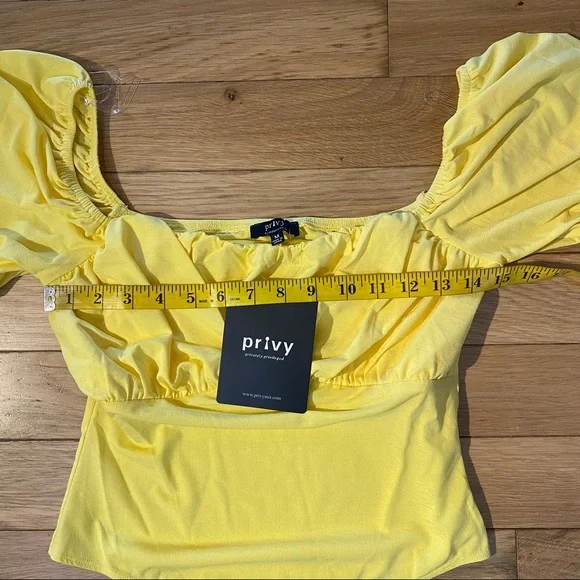 Dolls Kill Bright Yellow Puff Sleeve Bodysuit Size M NWT - Picture 6 of 8